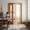 Premium Clear Glazed Single Door Room Divider with Demi Panel Options and Matching Frame for Unique Spaces