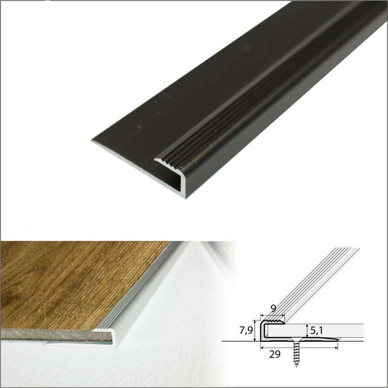 Premium  Anodised Aluminium  Edging Profile Durable 5mm Flooring Threshold Minimalist Design Easy Installation Perfect for Home & Commercial Use