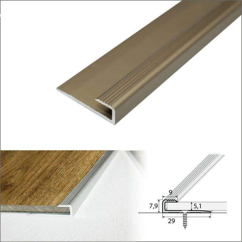 Premium  Anodised Aluminium  Edging Profile Durable 5mm Flooring Threshold Minimalist Design Easy Installation Perfect for Home & Commercial Use