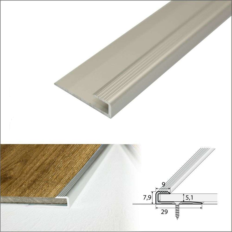 Premium  Anodised Aluminium  Edging Profile Durable 5mm Flooring Threshold Minimalist Design Easy Installation Perfect for Home & Commercial Use