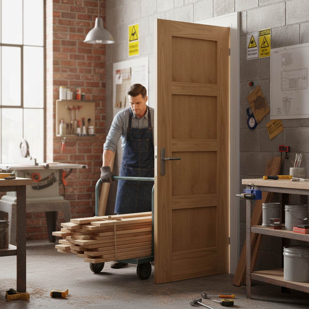 Unfinished Shaker 4 Panel FD30 Fire Door
