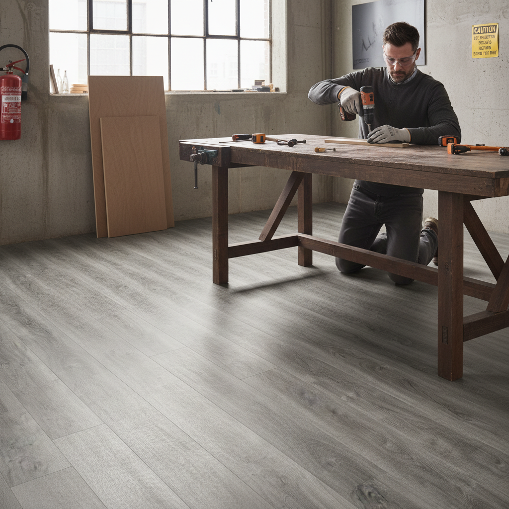 Premium 6mm Rigid Core Vinyl Flooring with Waterproof Surface and Click Fitting System for Moisture Protection