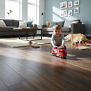 Premium 12mm Laminate Flooring with V-Grooved Edges for Authentic Wood Appearance and Water-Resistant Surface