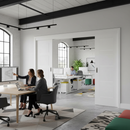 Premium Sliding Room Divider with Glazed and Solid Doors for Space Efficiency and Custom Design Options