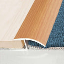 Premium 40mm Aluminium Wood Effect Door Threshold Ramp Easy Install Dual Connect Trim for Seamless Floor Transitions