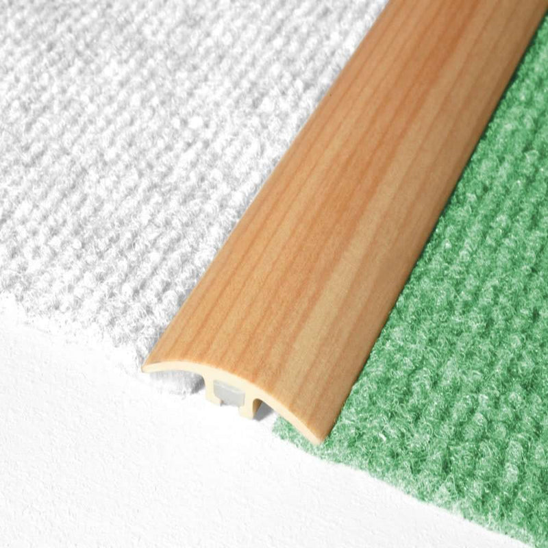 Premium 32mm PVC Wood Effect Door Threshold Noise-Reducing Moisture-Proof Floor Trim for Laminate Tile Carpet & Vinyl Easy Install 1000mm
