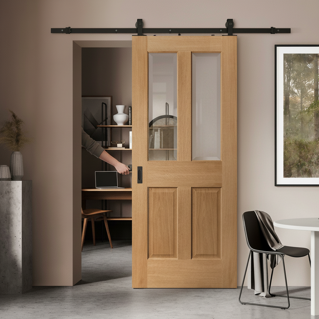 Internal Unfinished Traditional Victorian Sliding Door