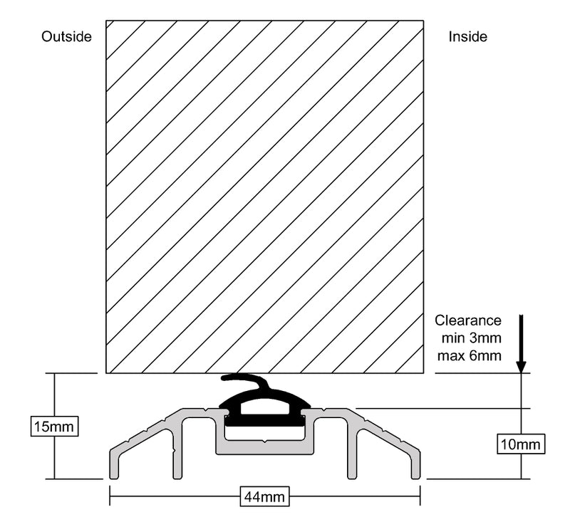 Premium Hard-Wearing Draught Excluder For Inward & Outward Opening Doors - 914mm