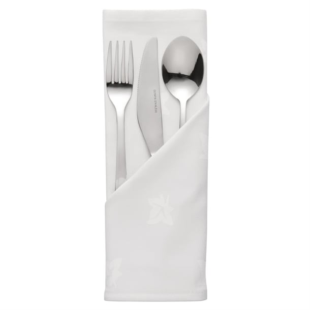 Luxury Luxor Napkins Ivy Leaf White Cotton