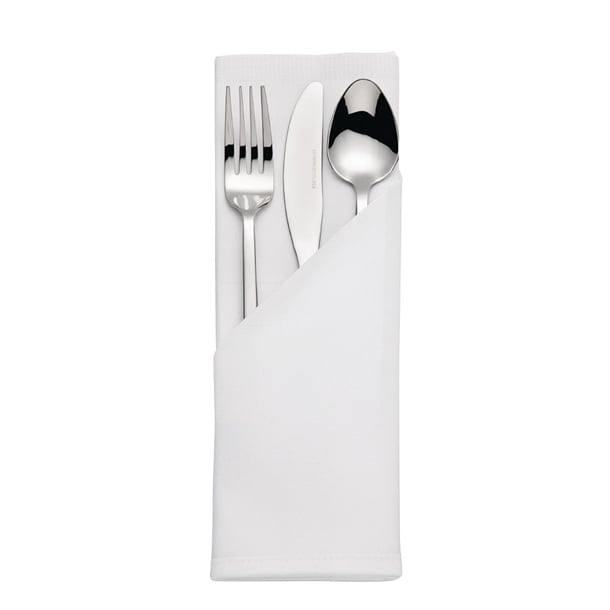 Luxury Satin Band Napkin White 55 x 55cm