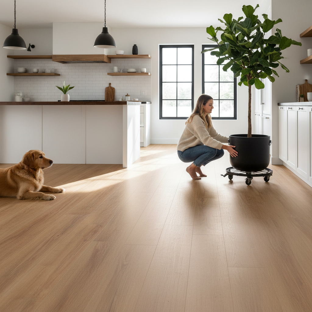 2mm UV Coated Luxury Vinyl Flooring with Oak Effect