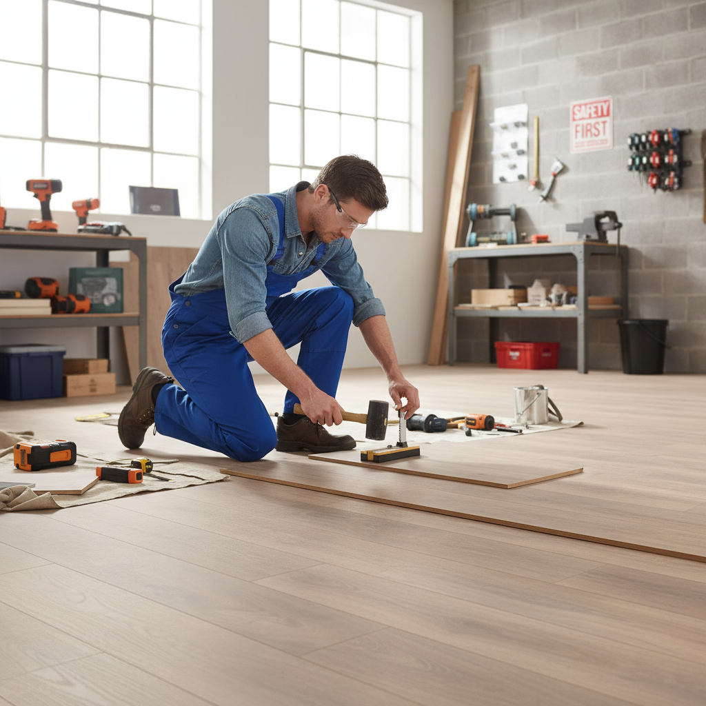 8mm Laminate Flooring in Blonde Oak - Water-Resistant