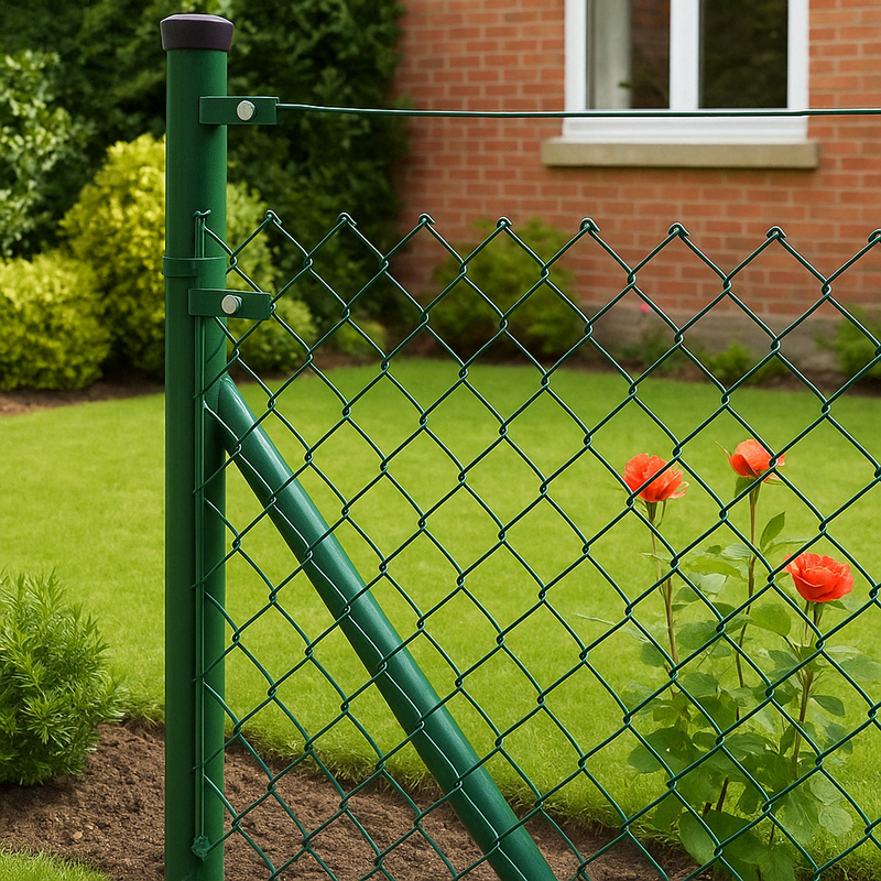 Premium Green Chain Link Fence Kit – Four-Sided Enclosure, Full Installation Set