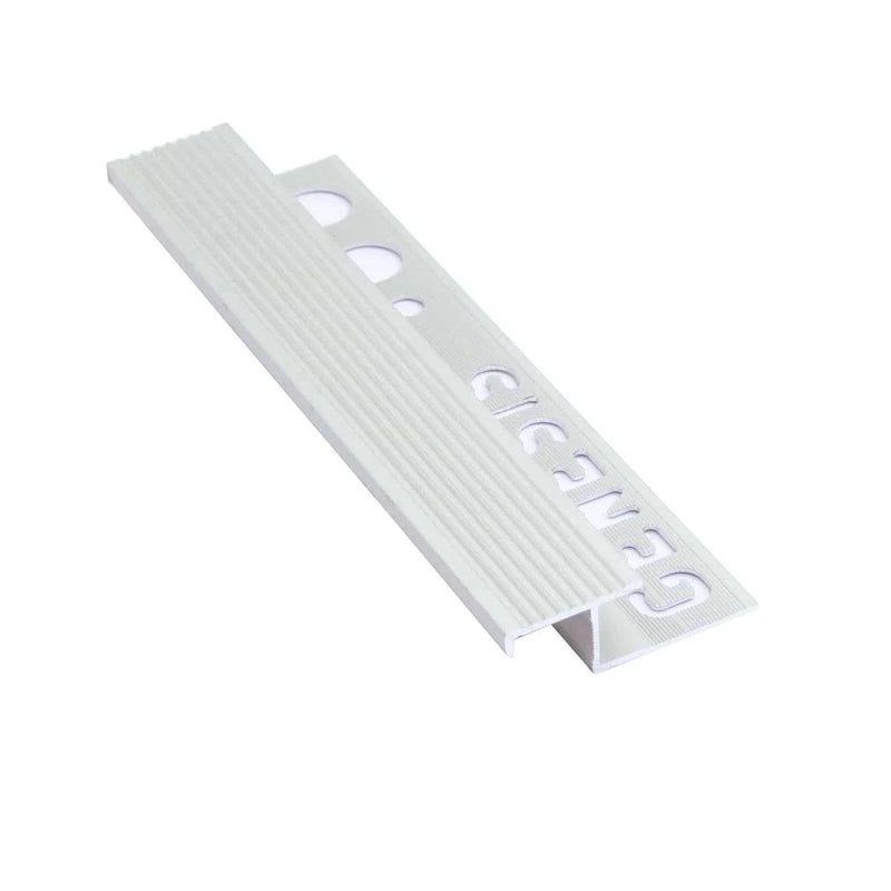 Genesis NLT Tile-In Step Edge Profile Premium Aluminium Anti-Slip Durable Design for Safe Ceramic Tiled Steps Must-Have for Home & Commercial Use