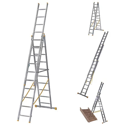 High Performance Aluminium Combination Ladder For Internal & External Use - 6.86m