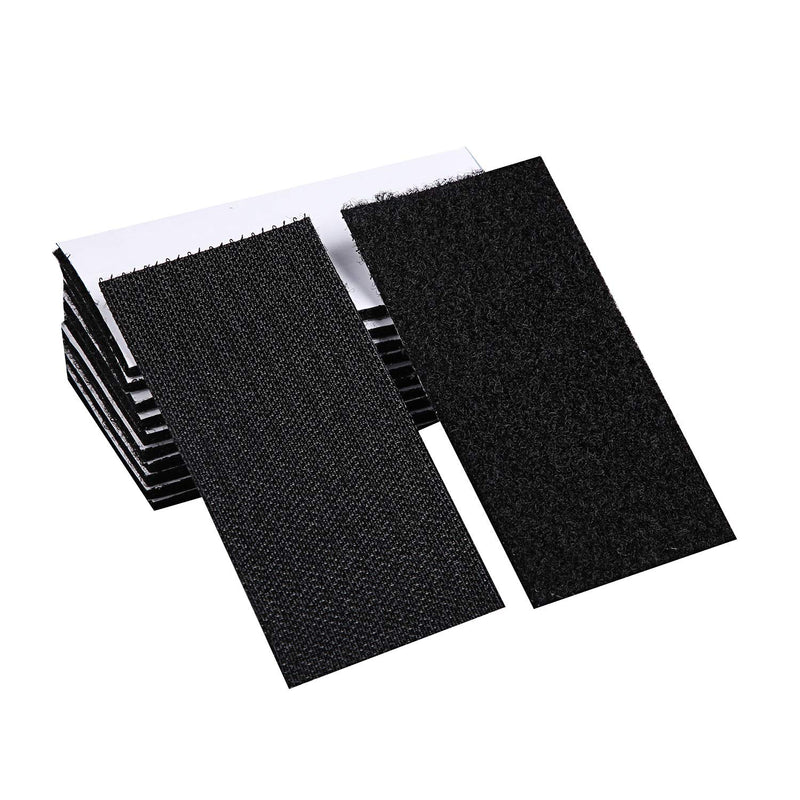 Heavy Duty Black Stick-On Strips For Indoor And Outdoor Use - 2 Pack