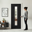 Internal Fully Finished Laminate Clear Glass Door