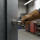 Modern Round Lever Door Handle Set with Satin Chrome Finish