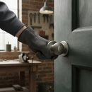 Round Reeded Mortice Door Knob with 50mm Round Rose