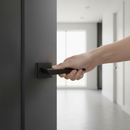 Designer Square Lever Door Handle in Matt Black Finish