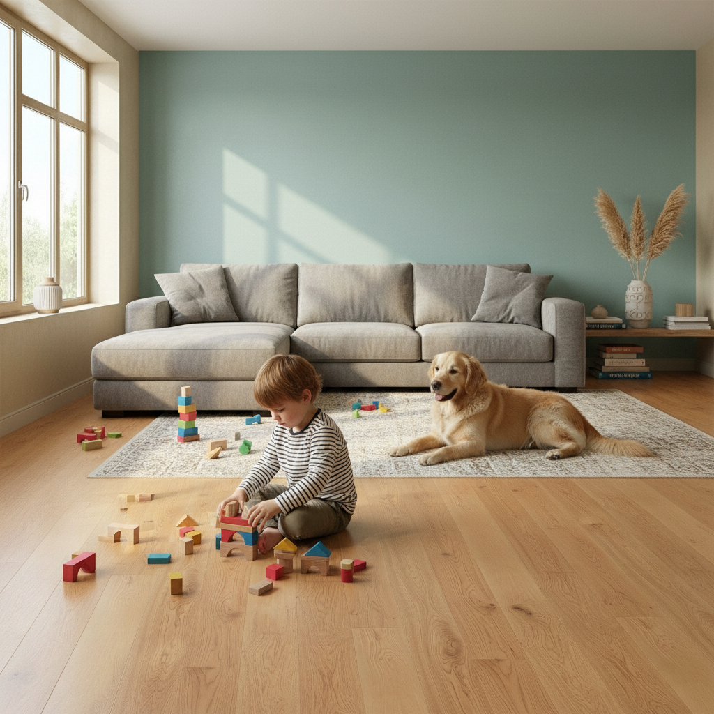 18mm Solid Oak Flooring with Brushed UV Lacquer Finish