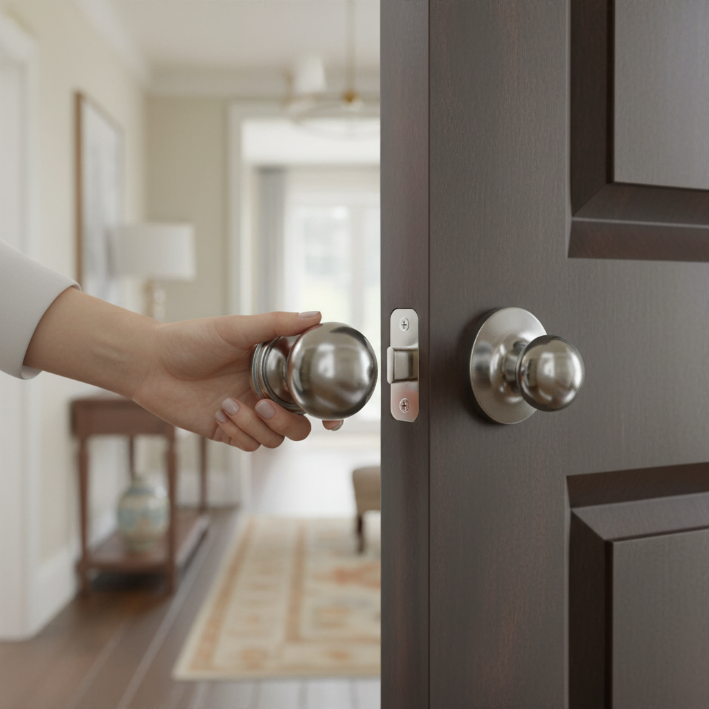 Mushroom Mortice Door Knob Set with Polished Chrome Finis...