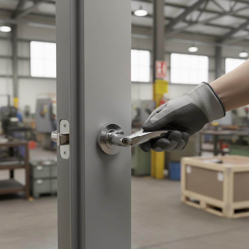 Fire Rated Lever Handle Set with Radius Corner Rose