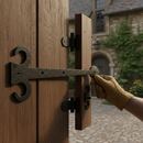 Premium Antique Black External Sword Hinge Front for Traditional Property Aesthetic