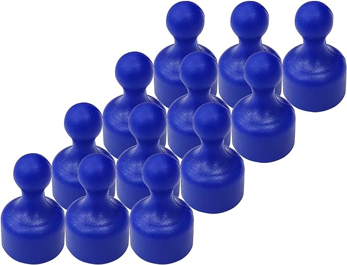 20mm Plastic Blue Neodymium N38 Grade TenPin Magnets - 10 Pack