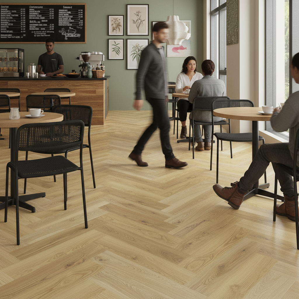 Herringbone 5mm Purecoat Rigid Core Vinyl Flooring