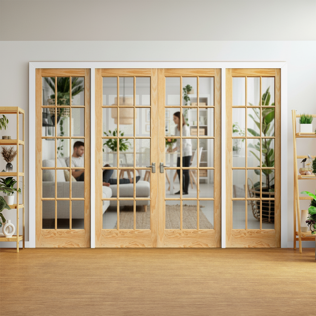 Internal Clear Pine Unfinished Room Divider Set
