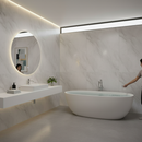 Light Grey Marble PVC Gloss Waterproof Wall Panelling