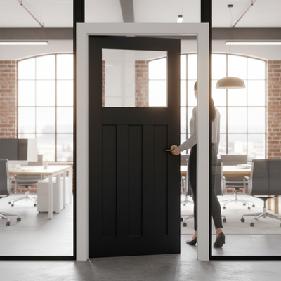 Premium Internal Fully Finished Oak Clear Glass Made-to-Measure Door with Modern Elegance and Natural Light Enhancement