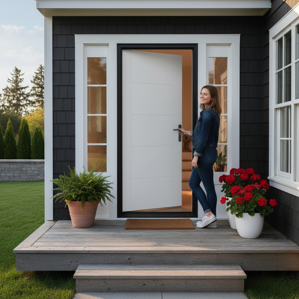 External White Painted Composite Solid Door