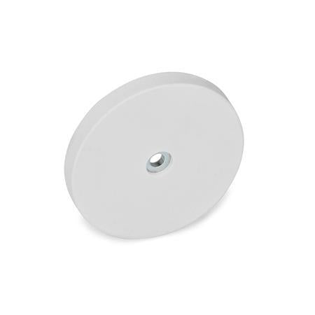 White Neoprene Rubber Coated Closed-End Magnets - 66mm Diameter