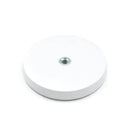 White Neoprene Rubber Coated Closed-End Magnets - 66mm Diameter