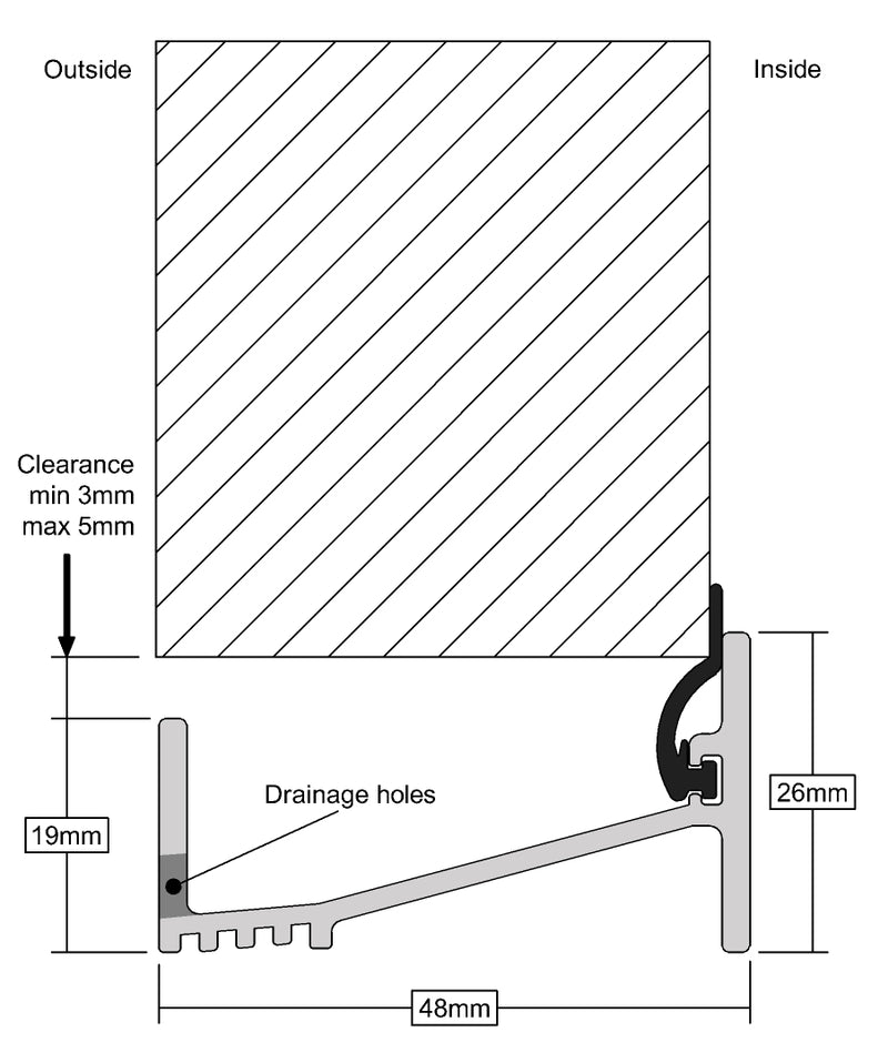 High Professional Outward Opening Threshold For Double Doors