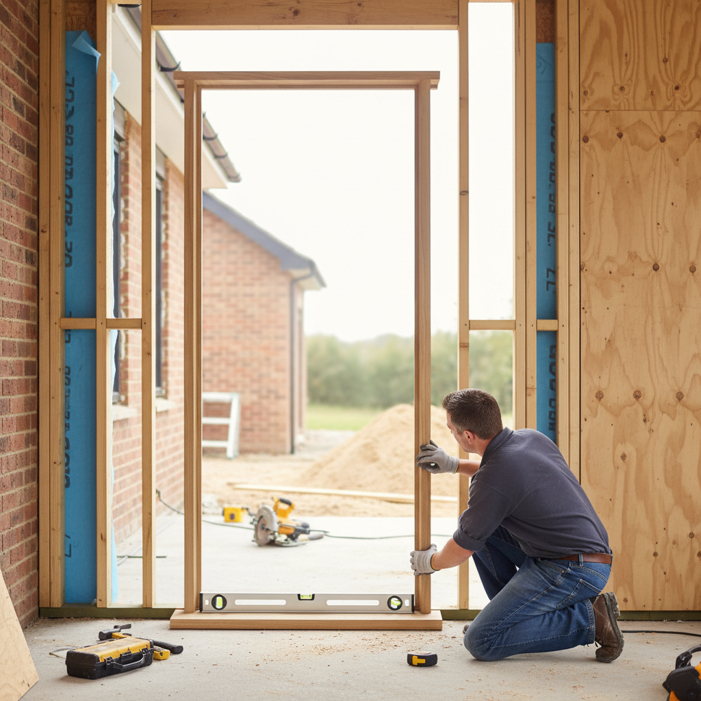 External Unfinished Timber Door Frame with Cill for 30, 3...