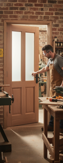 Premium Hardwood Door with Obscure Glass - Classic Single Glazed Design for Timeless Elegance