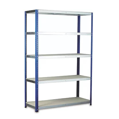High Quality 5-Tier Powder-Coated Steel Shelving With Red Containers - 1200mm x 450mm x 1760mm