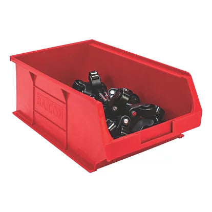High Quality 5-Tier Powder-Coated Steel Shelving With Red Containers - 1200mm x 450mm x 1760mm