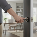 Round Lever Door Handle with Curved Design