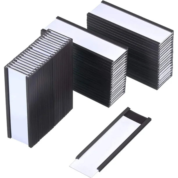 High-Quality C Profile Magnetic Label Holders with Card & Acetate Inserts 100mm - Pack of 100