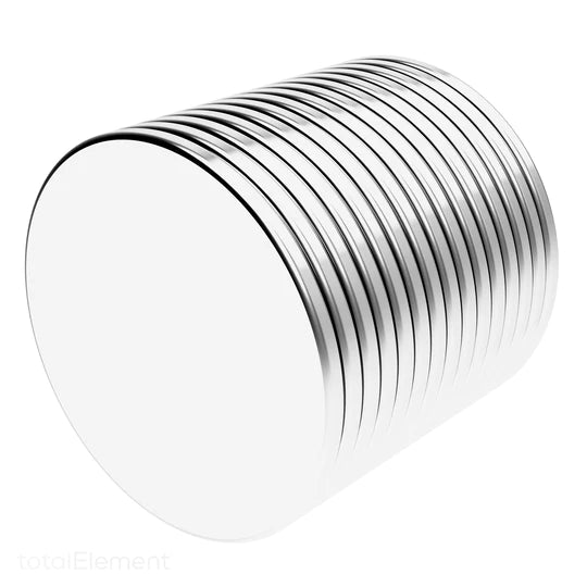 Silver Neodymium 2mm Disc Magnet N35 Grade - 10Pcs