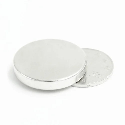 Silver Neodymium Disc N35 Magnets With 7mm Plastic Spacers 10-Pack