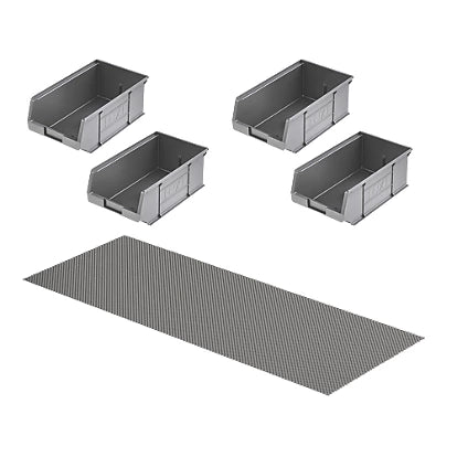 Highly Durable Storage Bins & Matting Perfect For Stores And Garages - 4 Pack