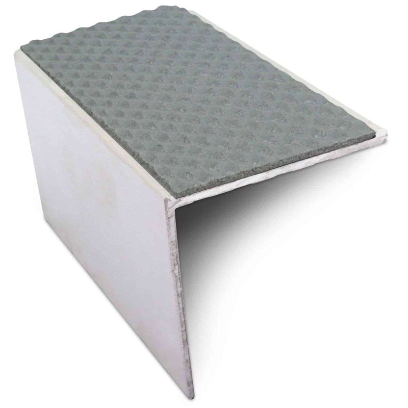 Tredsafe® DDA Aluminium Stair Nosing 56mm x 55mm Non-Slip PVC Insert Commercial-Grade Safety Trim