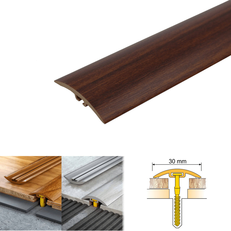 Premium Wood Effect Door Threshold No-Screw Moisture Barrier and High-Performance Design for Seamless Floor Transitions