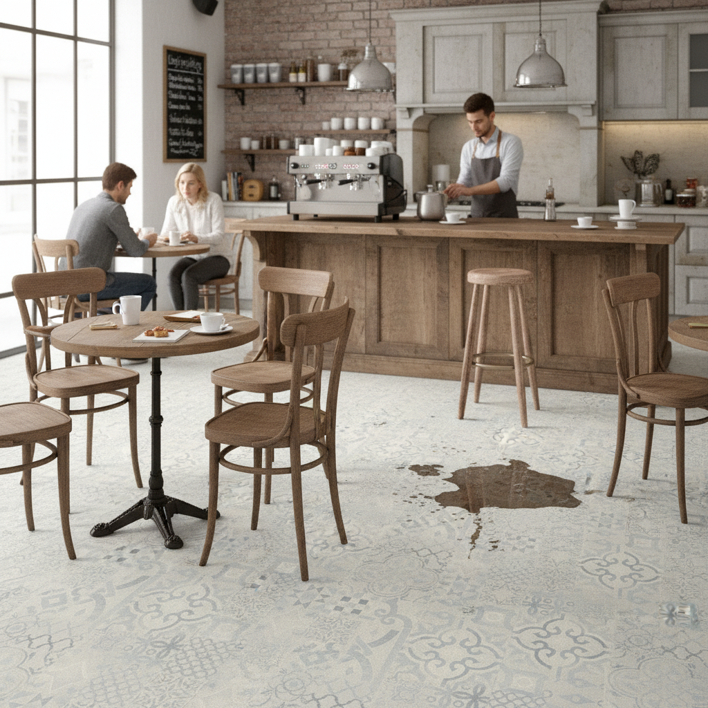 Retro Water-Resistant 8mm Laminate Flooring with Tile Effect