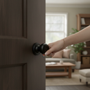 Round Mushroom Mortice Door Knob with Matt Black Finish -...
